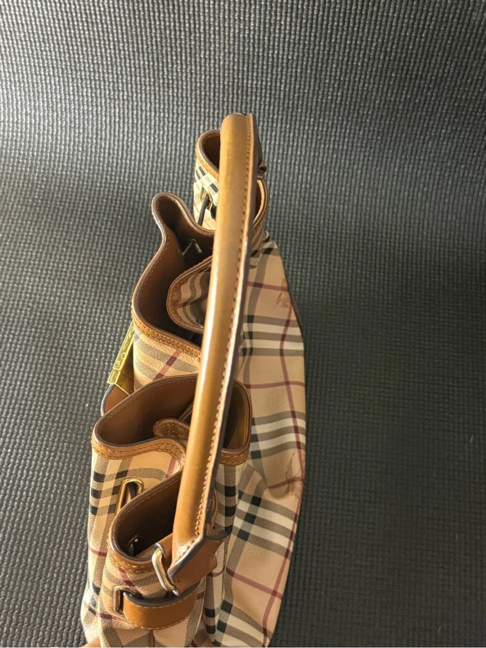 Authentic Burberry Walden Haymarket Check Hobo Bag
